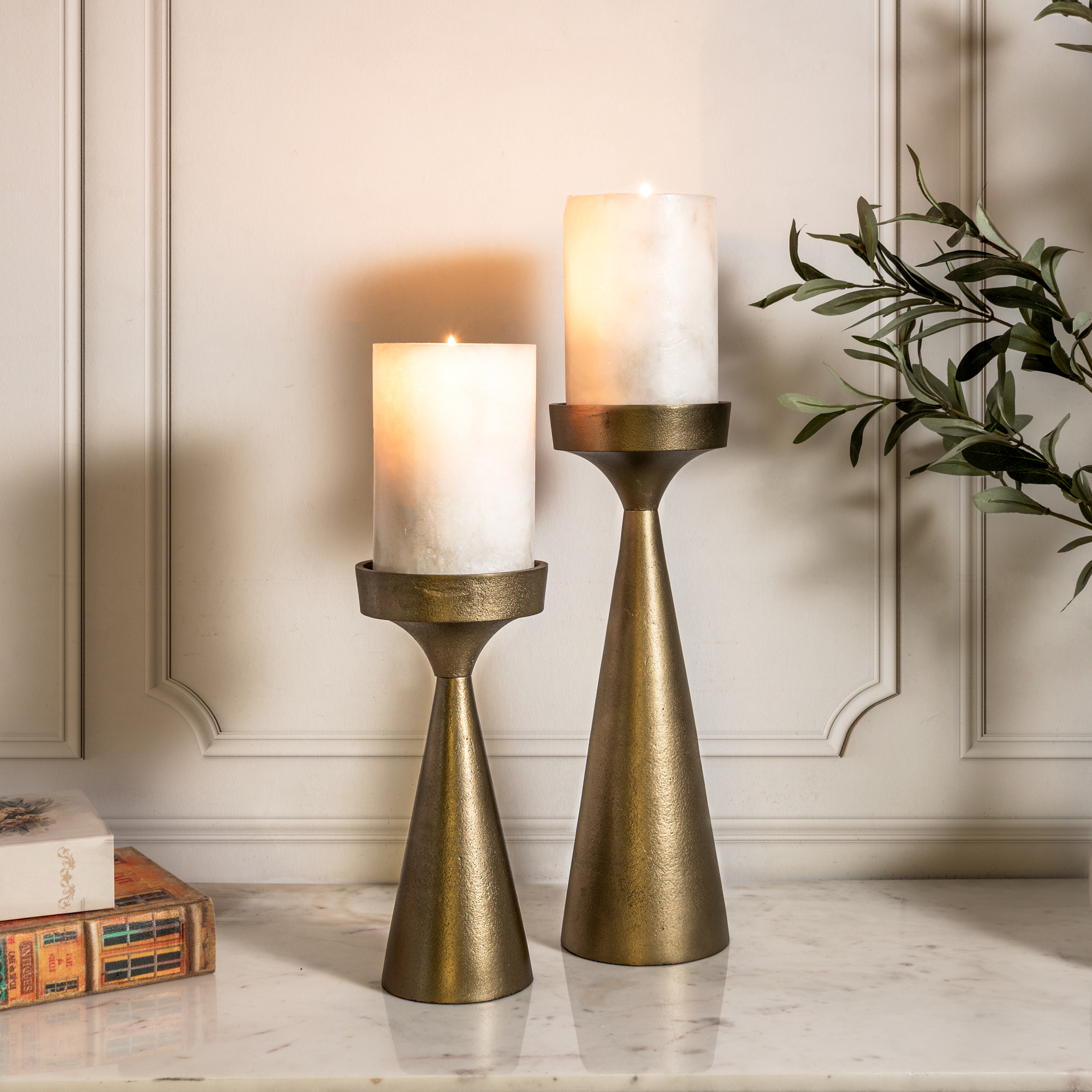 Tapper Candle Holder Metal Gold 12.7*25.4