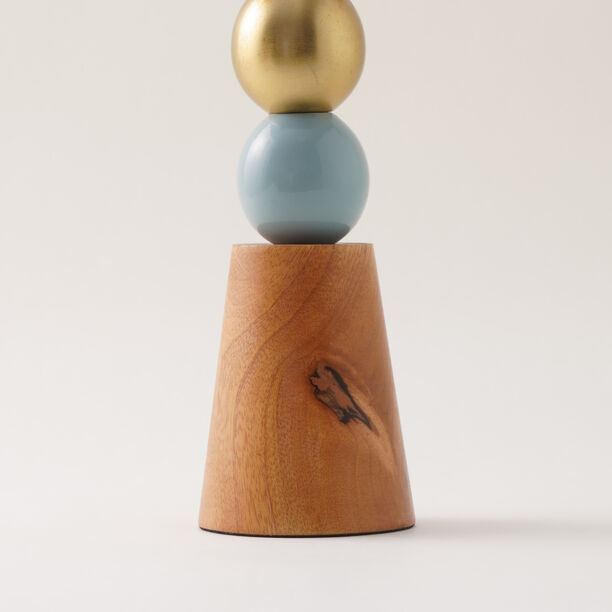 Homez wood Ramadan crescent moon with multicolor spherical base 36*15*7.5cm image number 3