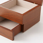 Homez walnut wood square jewelry box 11.5*11.5*8.2cm, brown image number 3