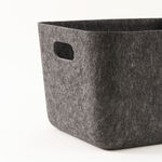 هومز صندوق تخزين من قماش فيلت 32.5*27*20سم، رمادي image number 2