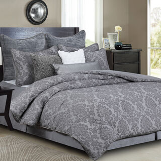 Cottage 3 Pieces Jacquard Comforter King Size Gray