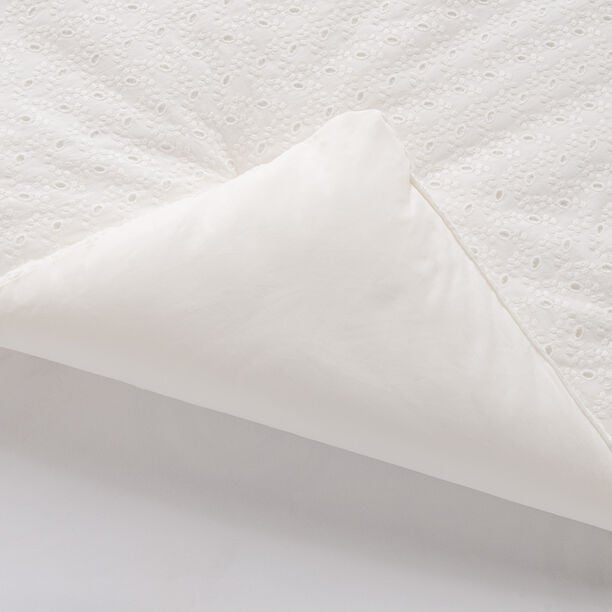 بوتيك بلانش طقم لحاف 5 قطع قطن مطرز أبيض كوين/فل 200*240 سم image number 2