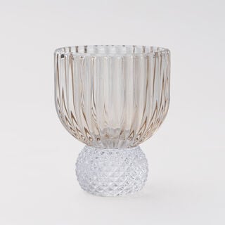 طقم أوعية حلوى لا ميسا زجاج لون عسلي 4 قطع