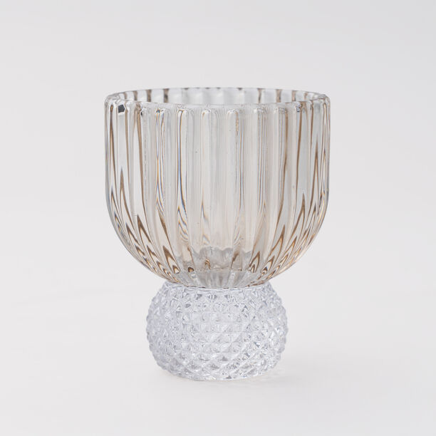 طقم أوعية حلوى لا ميسا زجاج لون عسلي 4 قطع image number 1