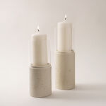Homez resin candle holder travertine collection 10*10*25cm image number 4