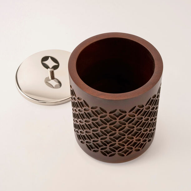 La Mesa medium silver metal container 12*12*20 cm image number 3