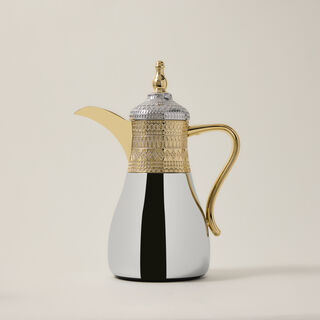Dallaty jambiyah set of 2 gold & silver steel vacuum flask