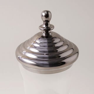 La Mesa glass beverage dispenser with silver base & lid 3.2L