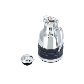Steel Vacuum Flask Leather Beige 1L
