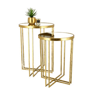 2 Pcs Nested Table Gold