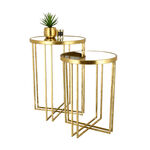 2 Pcs Nested Table Gold Dia image number 3
