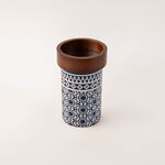 Bahja collection multicolored wood candle holder 12*12*20 cm image number 0