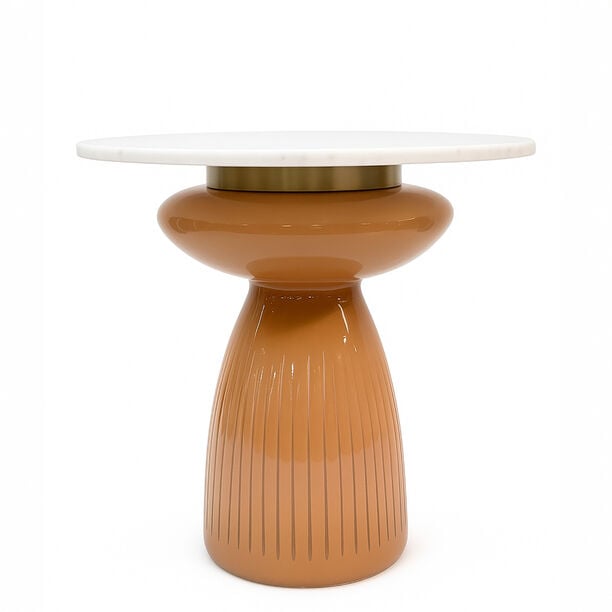 هومز طاولة مشروبات زجاج 46*56سم، بني image number 0