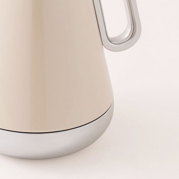 دلتي دلة ستانلس ستيل، لؤلؤي بيج مع فضي 1 لتر image number 2