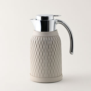 Dallaty 1.2L stainless steel vacuum flask silver & beige