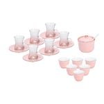 Porcleain Tea & Coffee Set 20 Pieces Basic Design Pink image number 0