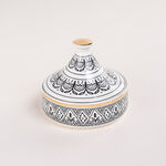 Dallaty white & black date bowl with lid 19.5*16.6*17 cm image number 1
