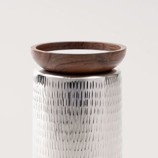 Pearl Collection Candle Holder, Silver, 8.5*8.5*14 cm