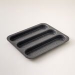 Alberto carbon steel baguettes pan 3 loaves 3*32*38cm, grey image number 0
