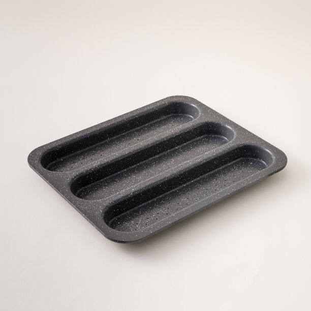 Alberto carbon steel baguettes pan 3 loaves 3*32*38cm, grey image number 0