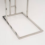 هومز طاولة جانبية ستانلس ستيل فضي مع سطح زجاجي 50*30*60سم image number 4