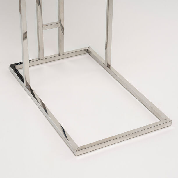 هومز طاولة جانبية ستانلس ستيل فضي مع سطح زجاجي 50*30*60سم image number 4