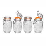  4Pcs Glass Spice Jars With Clamp Lid image number 0