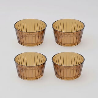 Dallaty Serving Bowl Glass Honey Coloer, 4 Pieces
