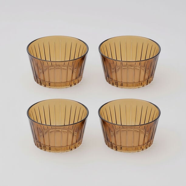 Dallaty Serving Bowl Glass Honey Coloer, 4 Pieces image number 0