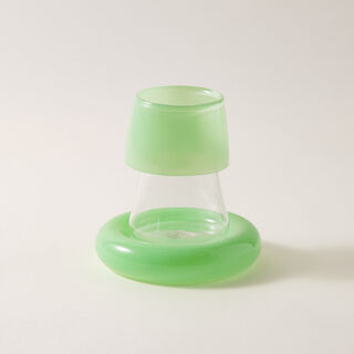 Dallaty 12Pcs Glass Tea Cup Set With Saucers, Light Green