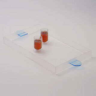 Dallaty Acrylic Tray With Blue Color Handle, 59.5*30*5 Cm