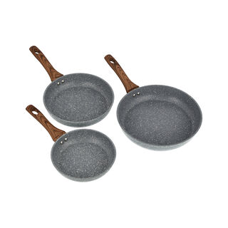 3 Pcs Aluminum Frypan Set Forged