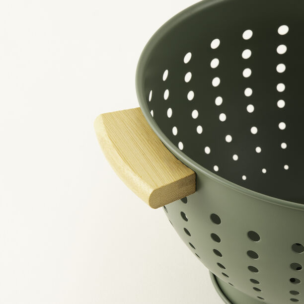 Alberto Stainless Steel Colander, Green 25*30.5*16 Cm image number 2