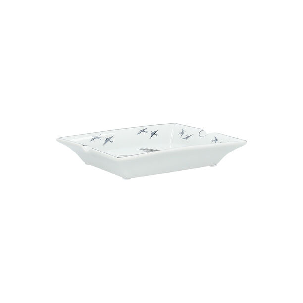 Ashtray White And Bird Patten 19.5 *16.5 * 4 cm image number 1