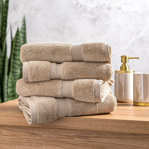 Boutique Blanche Beige 4 Piece Ultra Soft Hand Towel Set 50*100 Cm image number 0