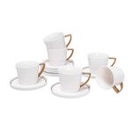 La Mesa 12 Pieces Tea Cup And Saucer Gold Color image number 1