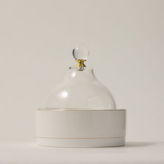 Dallaty white porcelain date bowl with lid 12.6*12.6*14 cm
