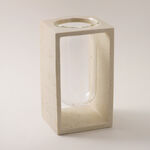 Homez resin vase travertine collection 14.5*13*25.5cm image number 0