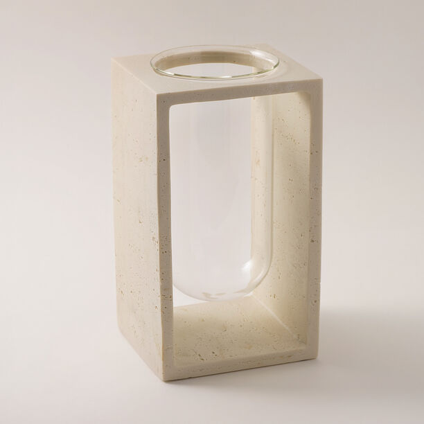 Homez resin vase travertine collection 14.5*13*25.5cm image number 0