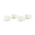 Off white porcelain Asian tea cups set 11 pcs image number 2