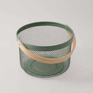 البرتو سلة فواكه معدنية بمقبض، أخضر 27.8*27*18 سم