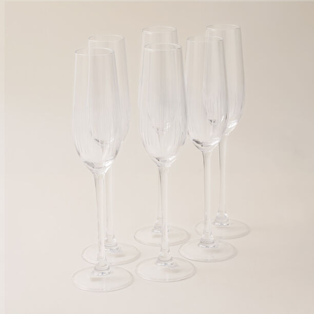 La Mesa 6 pcs stem glass striped 5.5*5.5*27 cm image number 0