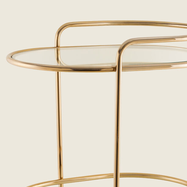 Homez serving trolley metal gold 71*53*80 cm image number 2