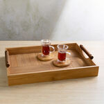 Bamboo Serving Tray With Wood Handle image number 4