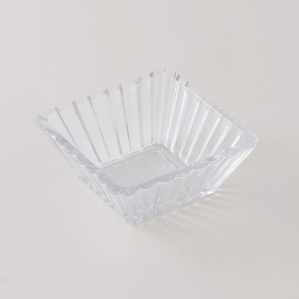 La Mesa 3pcs glass snack bowl set with black iron stand 12*12*4.5 image number 3