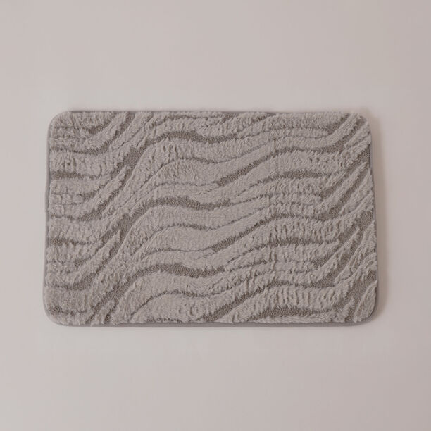 كوتاج دعاسة حمام من الفرو الصناعي، رمادي 60*40*1 سم image number 0