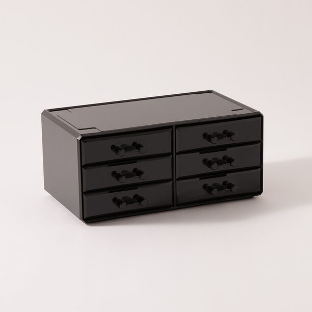 Homez plastic cosmetic organizer, black 23.8*15.3*10.8cm image number 1