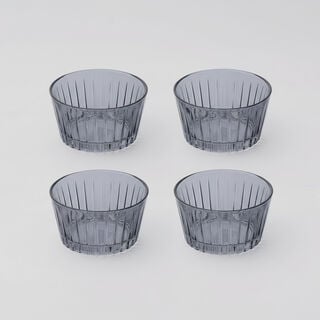 دلتي زبدية زجاج، رمادي، 4 قطع