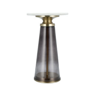 Drink Table Glass Base And Marble Top 31*51 cm