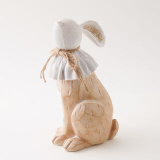 Homez Resin Rabbit With Hemp Rope, Brown 14*14*24.5Cm
